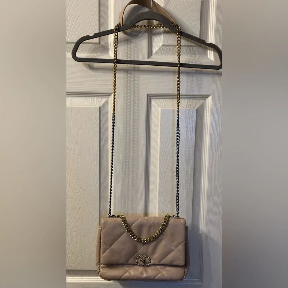 Chic Quilted Chain Shoulder Bag - Cream